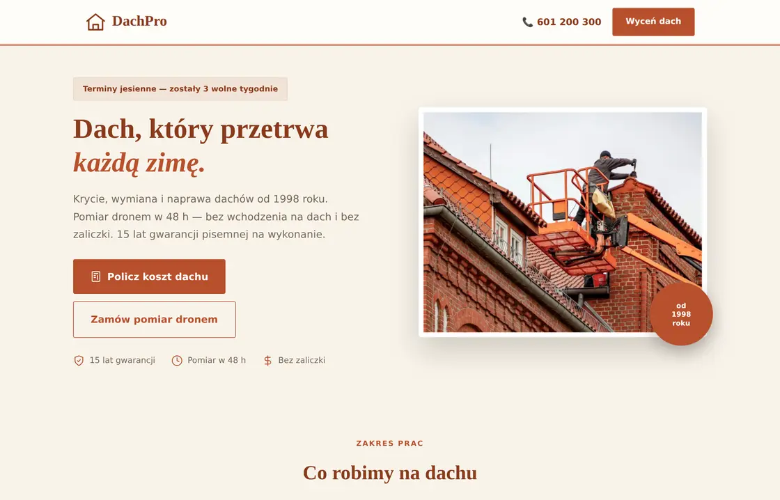 Шаблон сайта для кровельной компании