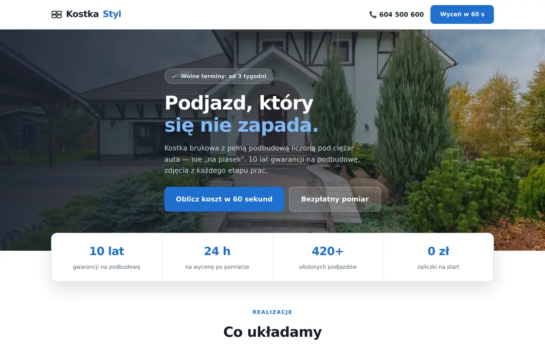Шаблон сайта для укладчика плитки